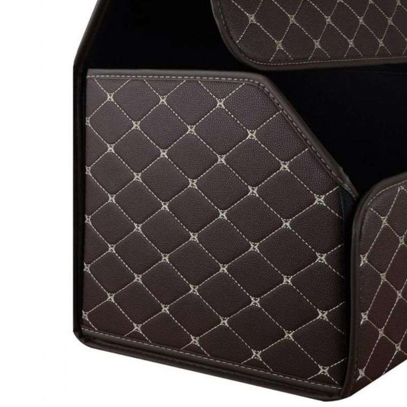 Органайзер в багажник автомобіля коричневий штучна шкіра 1 відділення на липучці 40смХ30смХ30см (44649/brown beige)