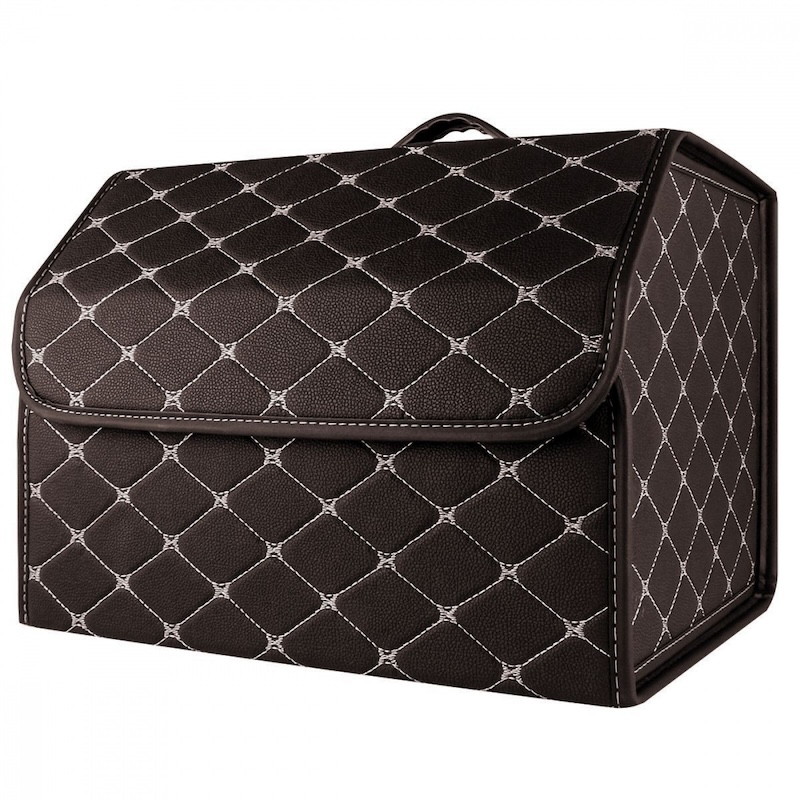 Органайзер в багажник автомобіля коричневий штучна шкіра 1 відділення на липучці 40смХ30смХ30см (44649/brown beige)