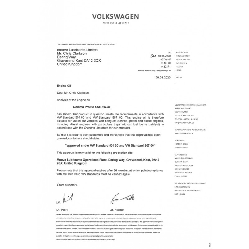 Моторна олива Comma PROLIFE 5W-30 ACEA C3 60л (PRO60L)