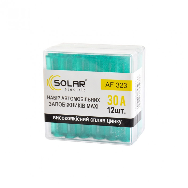 Запобіжники 30А Solar цинк 12шт (AF323)