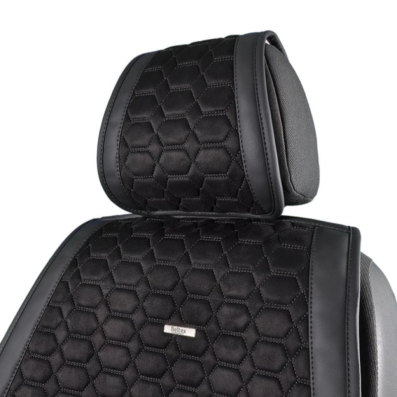 Накидки на сидіння авто передні та задні преміум класу Beltex Monte Carlo авточохли алькантара чорний (BX81100)