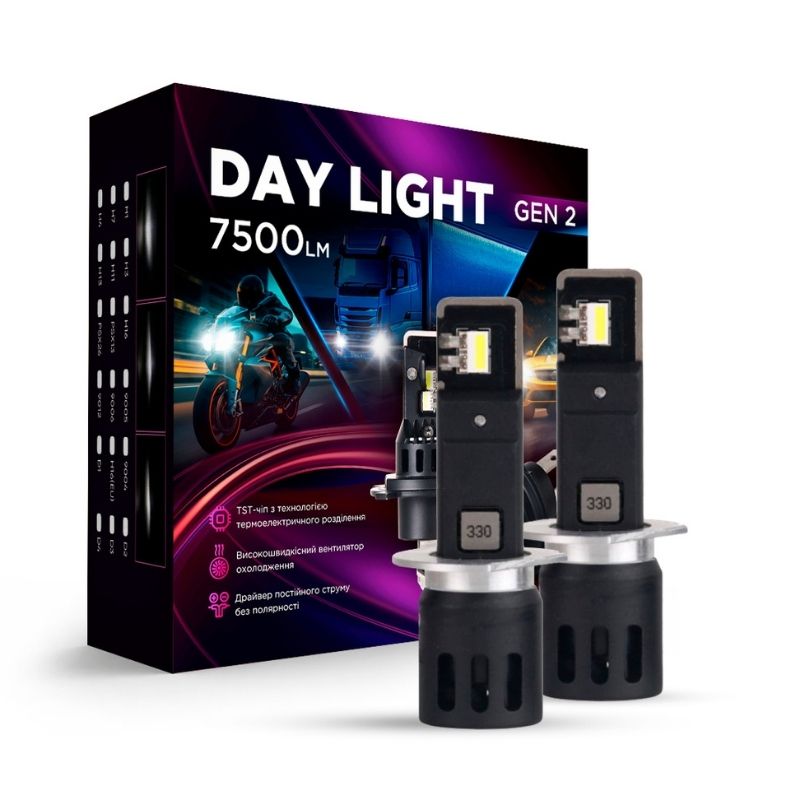Світлодіодні автолампи Carlamp Day Light Gen 2 H1 5800K 7500 Lm (DLG2H1)