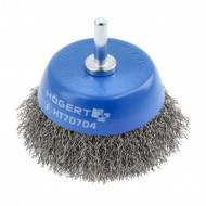 Щітка чашкова 50мм 4500об/хв Hogert пряма з нержавіючої сталі для дриля (HT7D703)