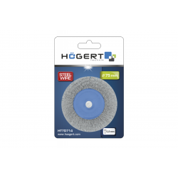 Щітка дискова по металу 100мм 4500об/хв Hogert пряма з нержавіючої сталі для дриля (HT7D714)