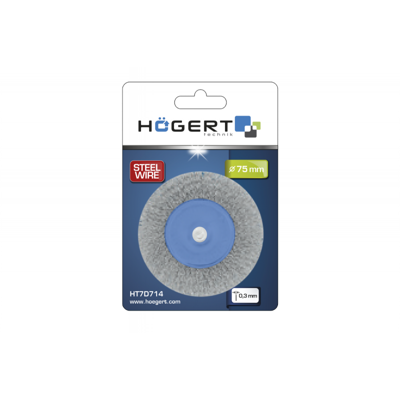 Щітка дискова по металу 100мм 4500об/хв Hogert пряма з нержавіючої сталі для дриля (HT7D714)
