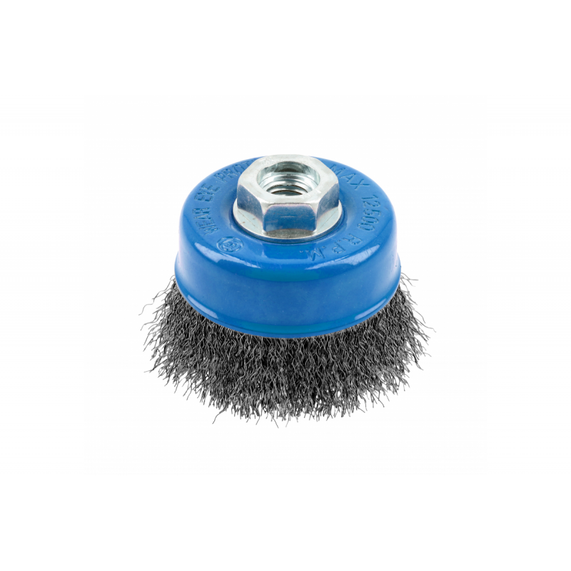 Щітка чашкова 75мм 12500об/хв Hogert пряма з нержавіючої сталі для болгарки (HT7D739)