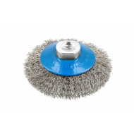 Щітка дискова по металу 100мм 12500об/хв Hogert пряма сталева для болгарки (HT7D740)
