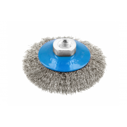 Щітка дискова по металу 100мм 12500об/хв Hogert пряма сталева для болгарки (HT7D740)