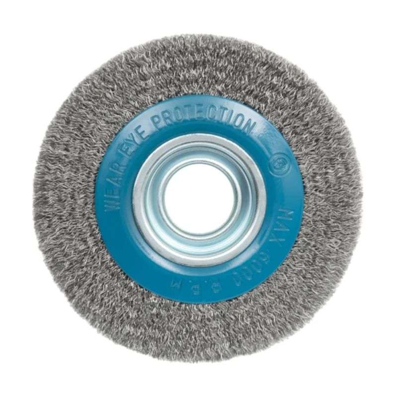 Щітка дискова по металу і дереву 150мм 6500об/хв Hogert пряма сталева для болгарки (HT7D742)