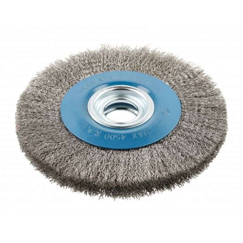 Щітка дискова по металу і дереву 200мм 6000об/хв Hogert пряма сталева для болгарки (HT7D743)