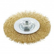 Щітка дискова 100мм 4500об/хв Hogert пряма латунна для болгарки (HT7D753)