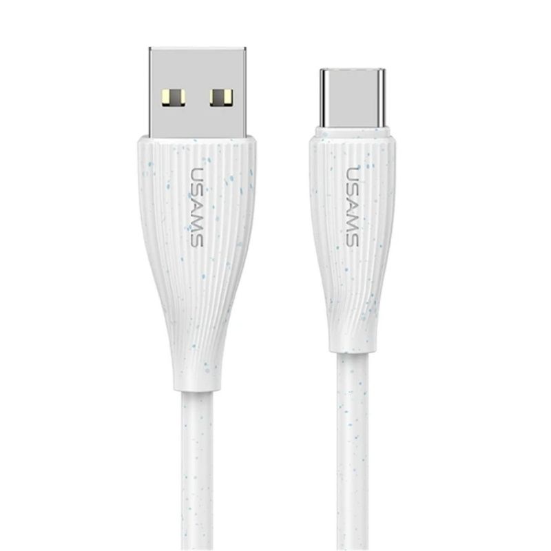 Кабель синхронізації Usams Type-C 3A Fast Charging Data Cable серії Green 1м білий (SJ714USB02)