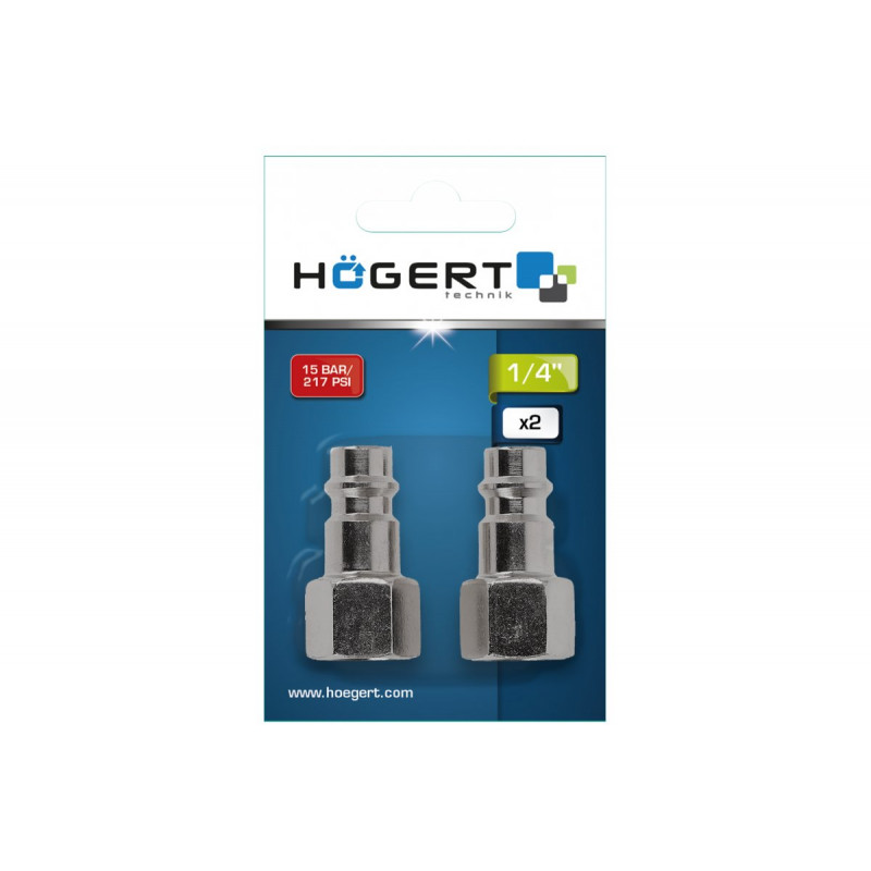 Штуцер з муфтою сполучною Hogert 2шт F1/4" (HT4R810)