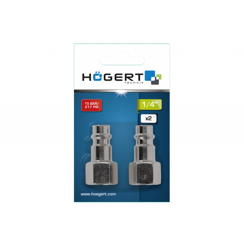 Штуцер з муфтою сполучною Hogert 2шт F1/4" (HT4R810)