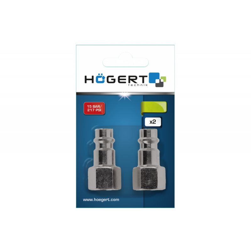 Штуцер з муфтою сполучною 12,5мм 2шт Hogert (HT4R813)