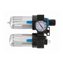 Фільтр-регулятор з манометром та лубрикатор пневматичний 1/4" 90см³/60см³ 9 бар/135 PSI Hogert (HT4R875)