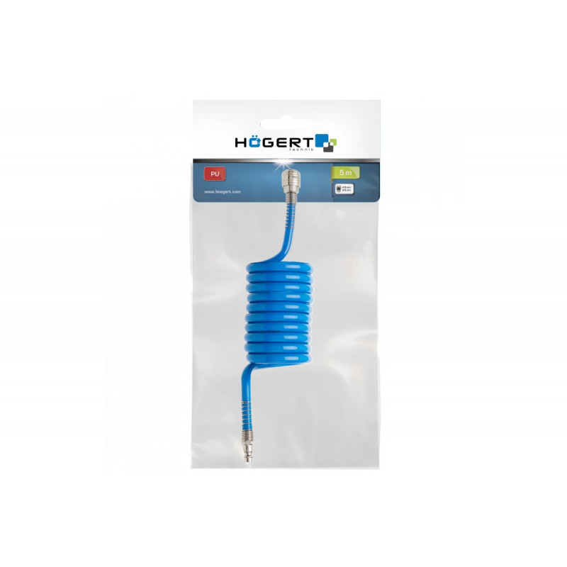 Шланг спиральный пневматический Pu 5м 6x8 мм Hogert (HT4R890)