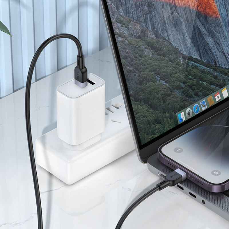 Кабель для зарядки та синхронізації Lightning 1м 27W Hoco X109 чорний (X109-t/i black)