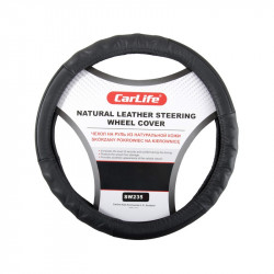 Чохол для керма L шкіра чорний Carlife (SW235L)