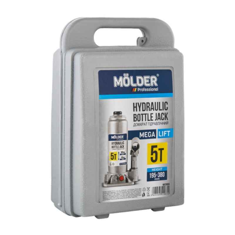 Домкрат гідравлічний підкатний 5т Molder 195-380мм для автомобіля в пластиковій упаковці (MA2905