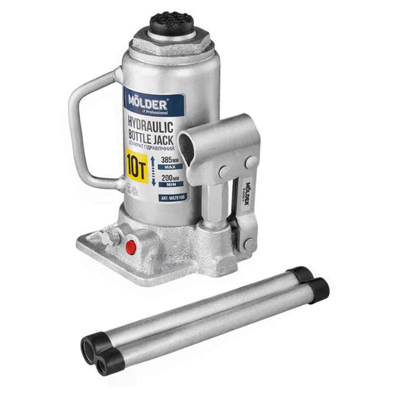 Домкрат гідравлічний підкатний 10т Molder 200-385мм для автомобіля в картонній упаковці (MA29100)