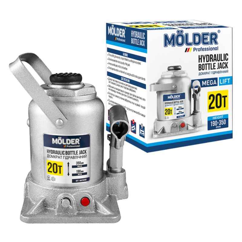 Домкрат гідравлічний 20т Molder пляшковий 190-350мм для автомобілів (MA29200)