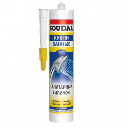 Силиконовый герметик  SOUDAL герметик санитарный Белый 280 мл