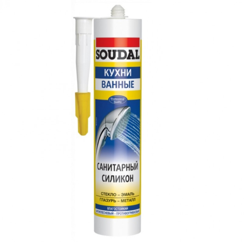 Силиконовый герметик  SOUDAL герметик санитарный Белый 280 мл