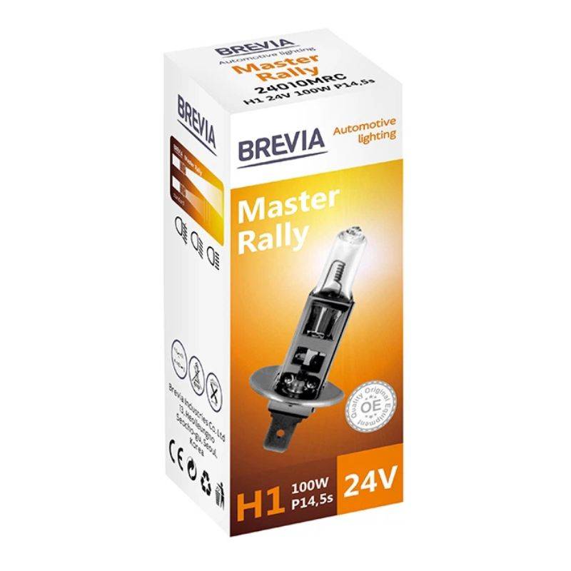 Лампа галогенна цоколь H1 Brevia Master Rally 24V 1шт (24010MRC)