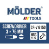 Отвертка шлицевая 3x75мм Molder (MT32001)