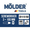 Отвертка шлицевая 3x100мм Molder (MT32002)
