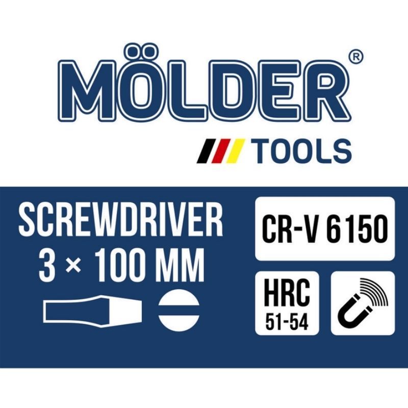Отвертка шлицевая 3x100мм Molder (MT32002)