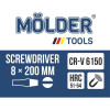 Отвертка шлицевая 8x200мм Molder (MT32013)