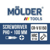 Отвертка крестовая PH0x100mm Molder (MT32102)