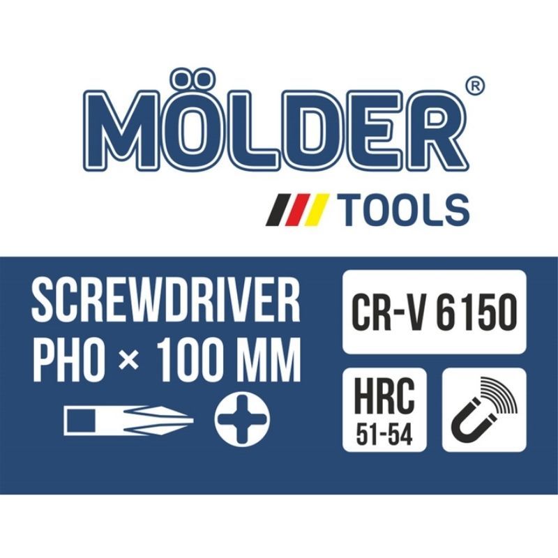 Отвертка крестовая PH0x100mm Molder (MT32102)