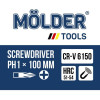 Отвертка крестовая 1x100мм Molder (MT32105)