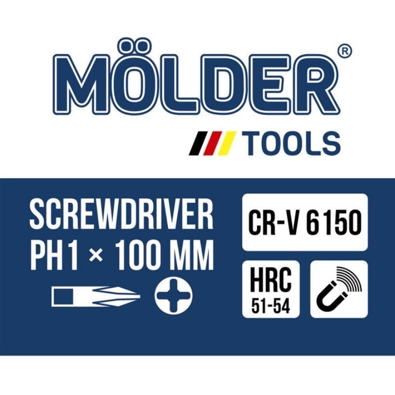 Отвертка крестовая 1x100мм Molder (MT32105)