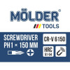 Отвертка крестовая  PH1x150mm Molder (MT32107)