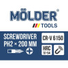 Отвертка крестовая  PH2x200мм Molder (MT32111)