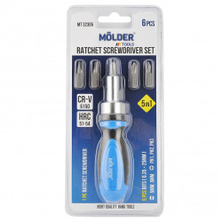 Викрутка реверсивна з бітами 6шт 25мм Molder CrV PH SL (MT32305)