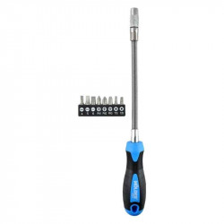 Отвертка с гибким стержнем и битами 9шт 215мм Molder CrV PH SL Torx (MT32309)