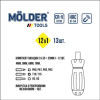 Отвертка реверсивная с битами 13шт Molder CrV с магнитным захватом PH Torx Hex (MT32312)