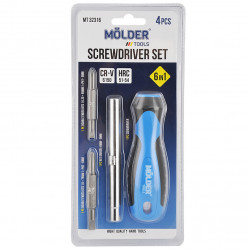 Викрутка з бітами 7шт 115мм Molder CrV PH SL Hex (MT32316)