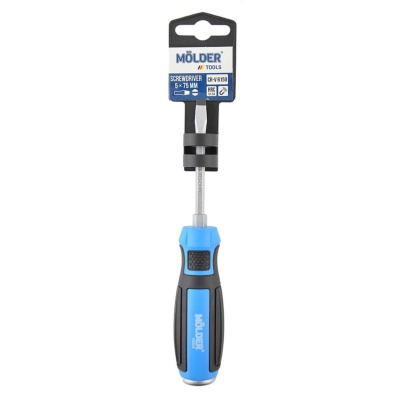 Отвертка шлицевая ударная с шестигранной опорой Molder SL5x75mm (MT33001)