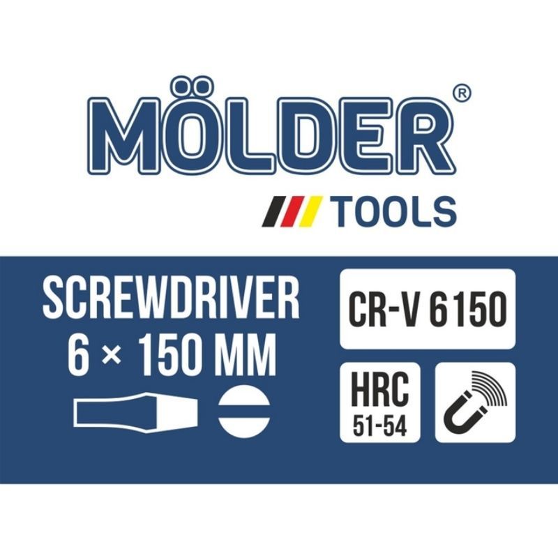 Отвертка ударная с шестигранной опорой Molder SL6x150мм (MT33005)