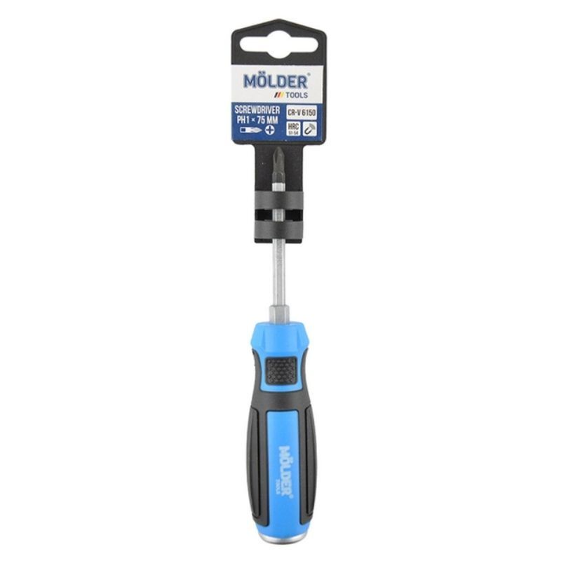 Отвертка крестовая ударная с шестигранной опорой Molder PH1x75mm (MT33101)