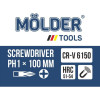 Отвертка крестовая ударная с шестигранной опорой Molder PH1x100mm (MT33102)