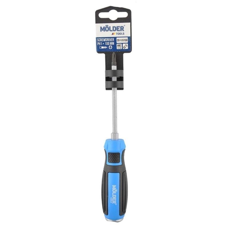 Отвертка крестовая ударная с шестигранной опорой Molder PH1x100mm (MT33102)