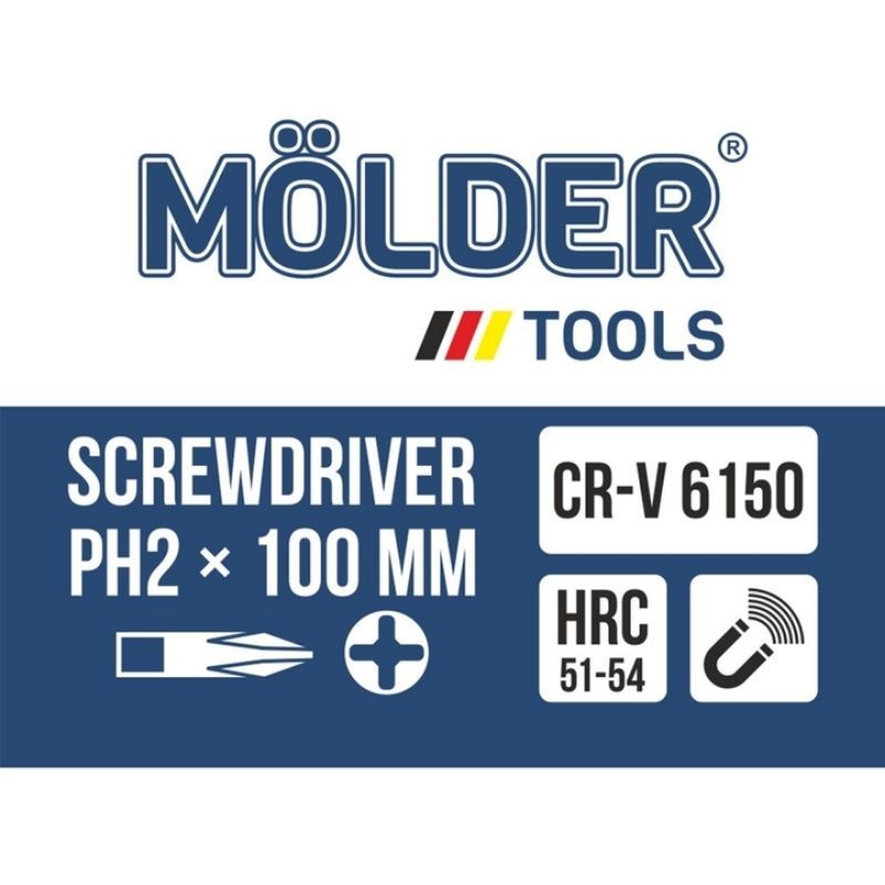 Отвертка крестовая ударная с шестигранной опорой Molder (MT33103)