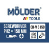 Отвертка крестовая ударная с шестигранной опорой Molder PH2x150mm (MT33105)